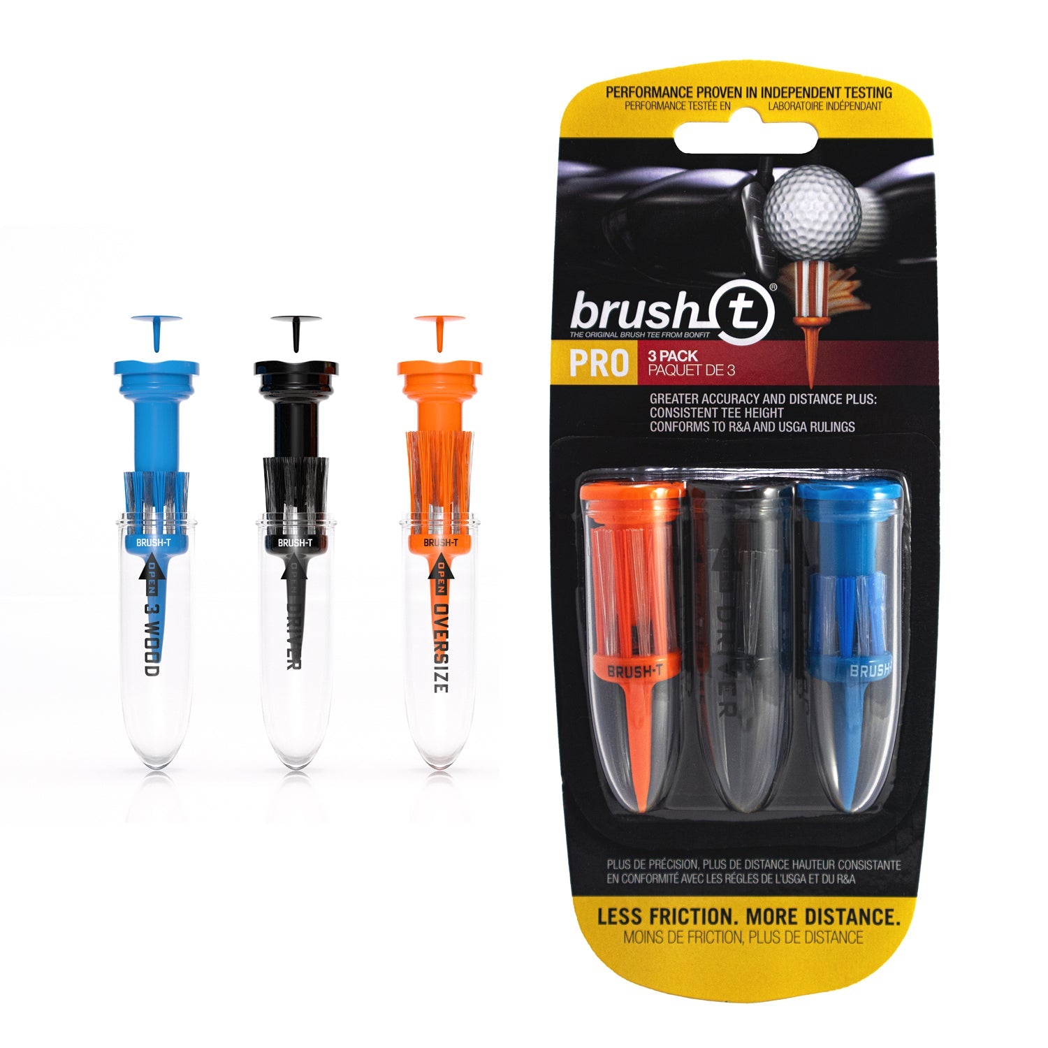 Pro Combo 3 Pack, Premium Plastic Golf Tees | 3 Wood, Driver, Oversize