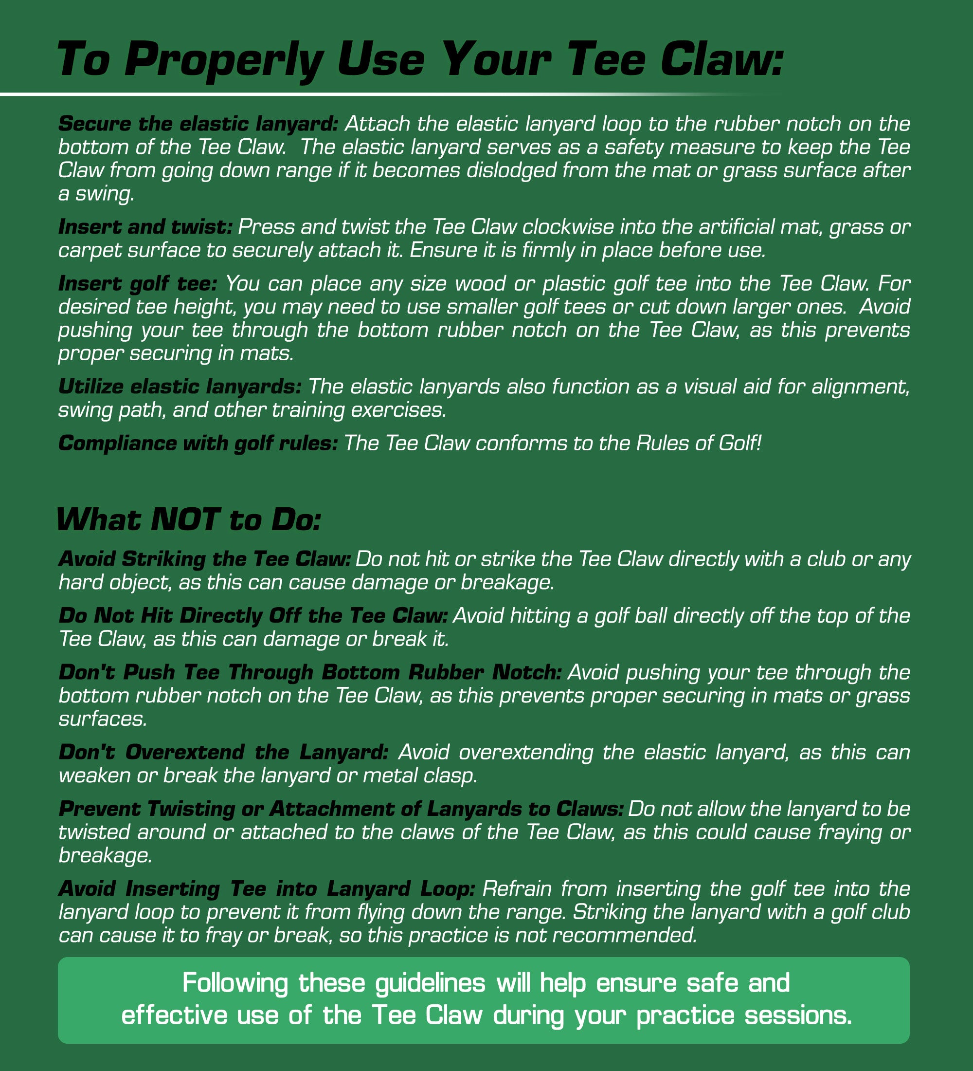 Tee Claw (10) Pack: Green-Yellow Green & Yellow