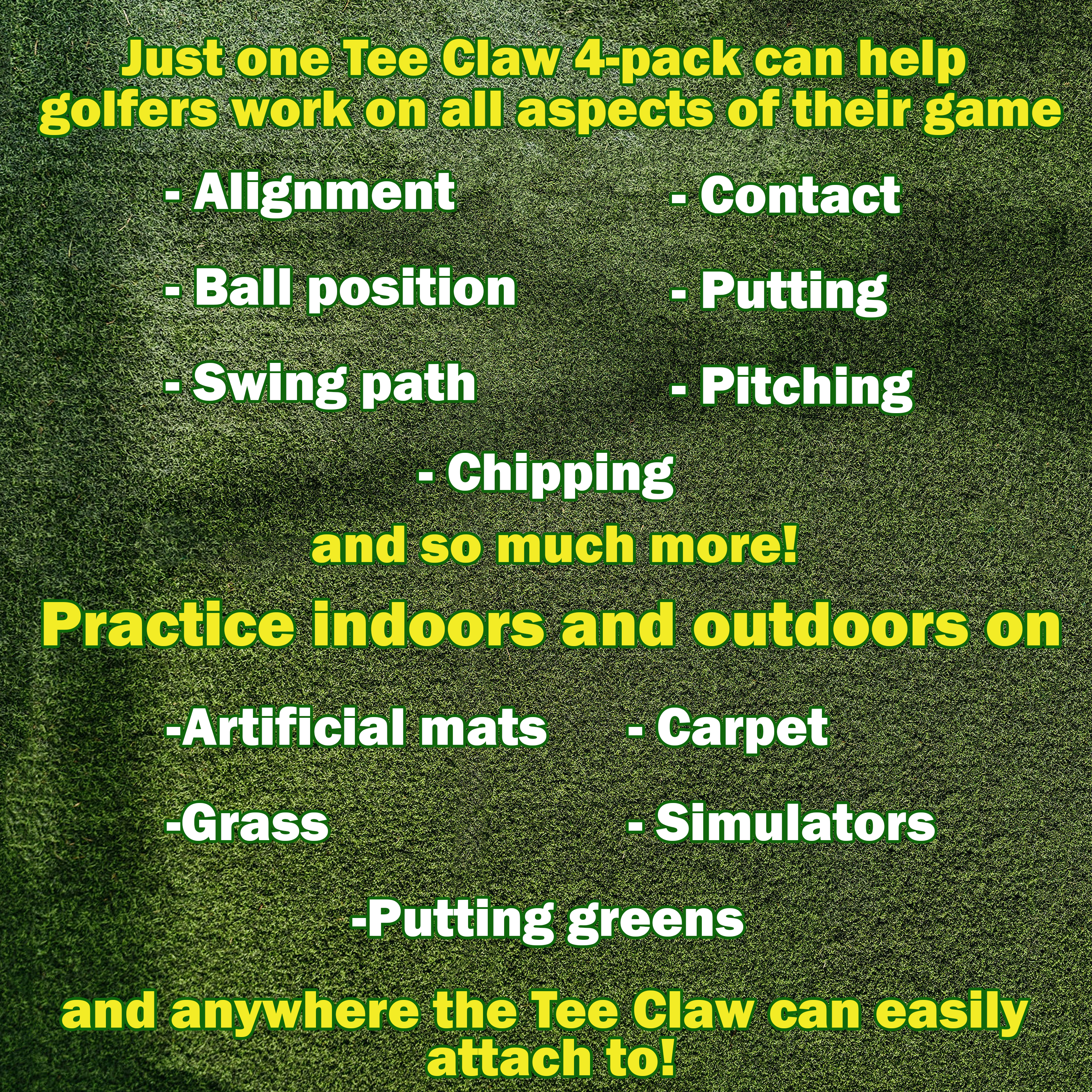 Tee Claw (10) Pack: Green-Yellow Green & Yellow