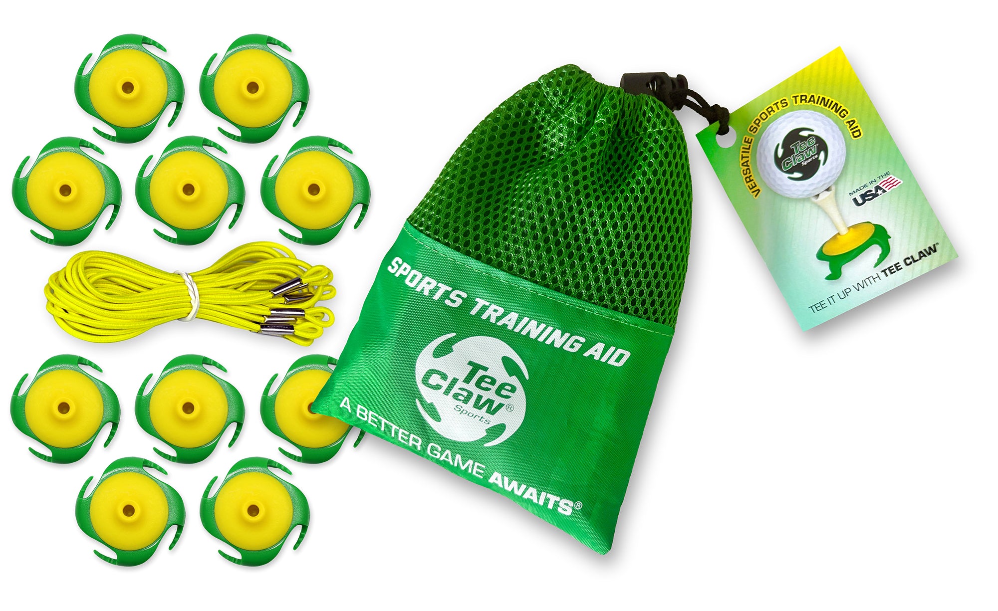 Tee Claw (10) Pack: Green-Yellow Green & Yellow